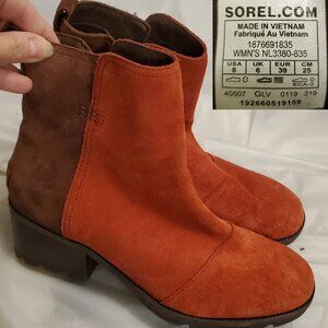 Sorel Cate Booties Suede Leather sz 8 - Excellent Condition!
